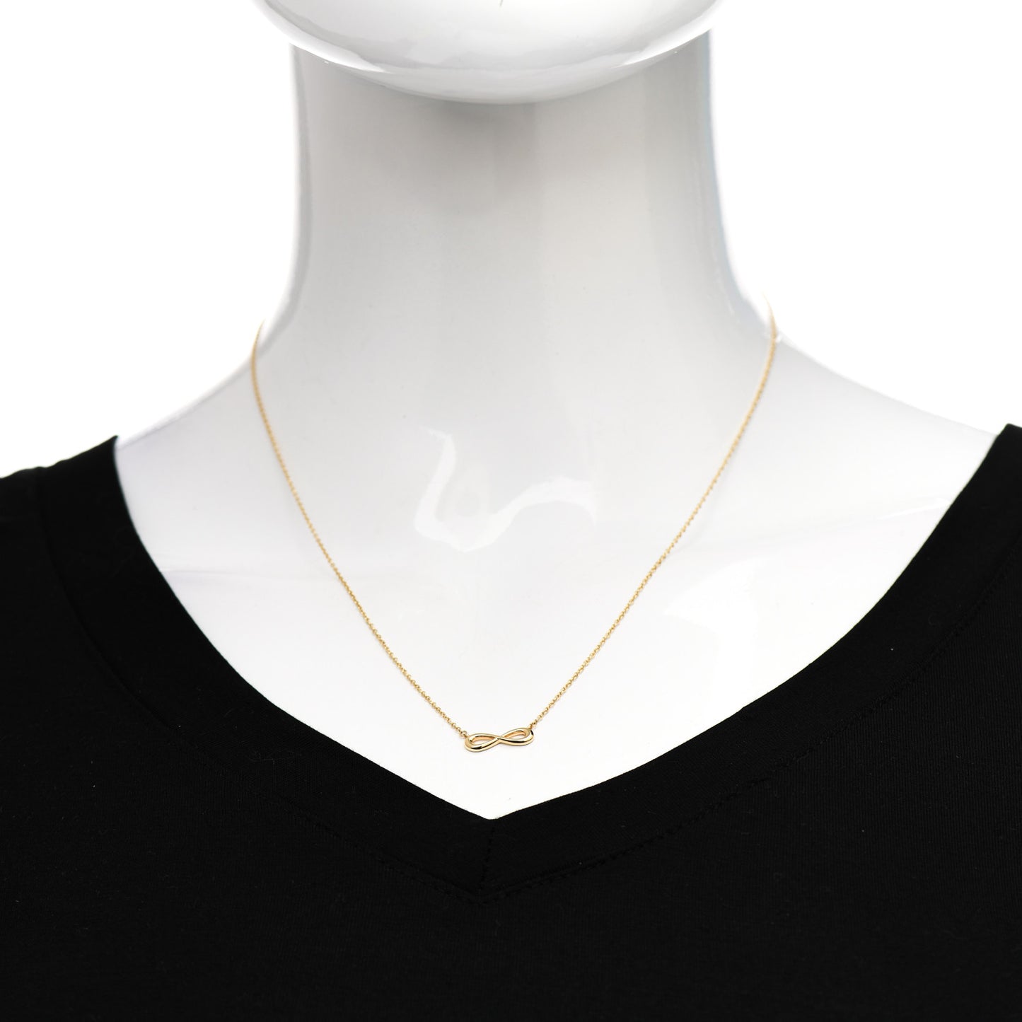 18K Yellow Gold Infinity Pendant Necklace