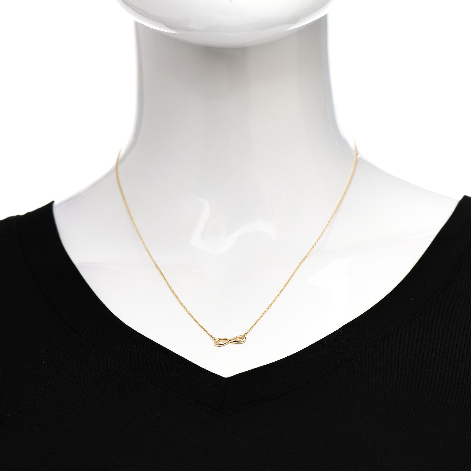 Tiffany 18K Yellow Gold Infinity Pendant Necklace 2 of 6