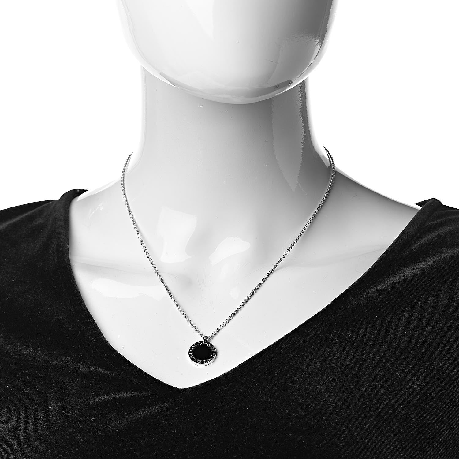 Bulgari Sterling Silver Black Onyx Ruby Save The Children Anniversary Pendant Necklace 2 of 5