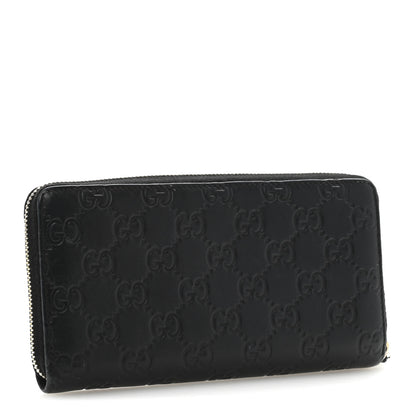 Gucci Guccissima Margaux Calfskin Metal Bar Zip Around Wallet Black 3 of 10