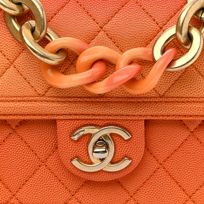 Chanel Caviar Quilted Small Sunset On The Sea Flap Orange 8 of 13
