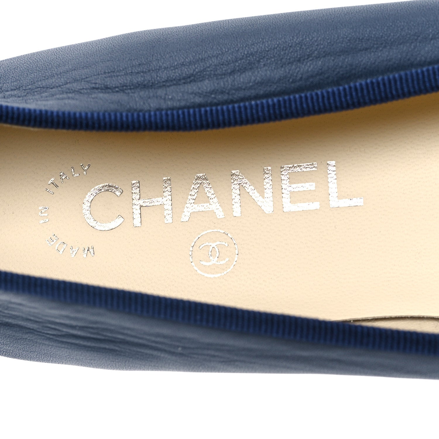 Chanel Lambskin CC Cap Toe Ballerina Flats 41 Navy 7 of 8