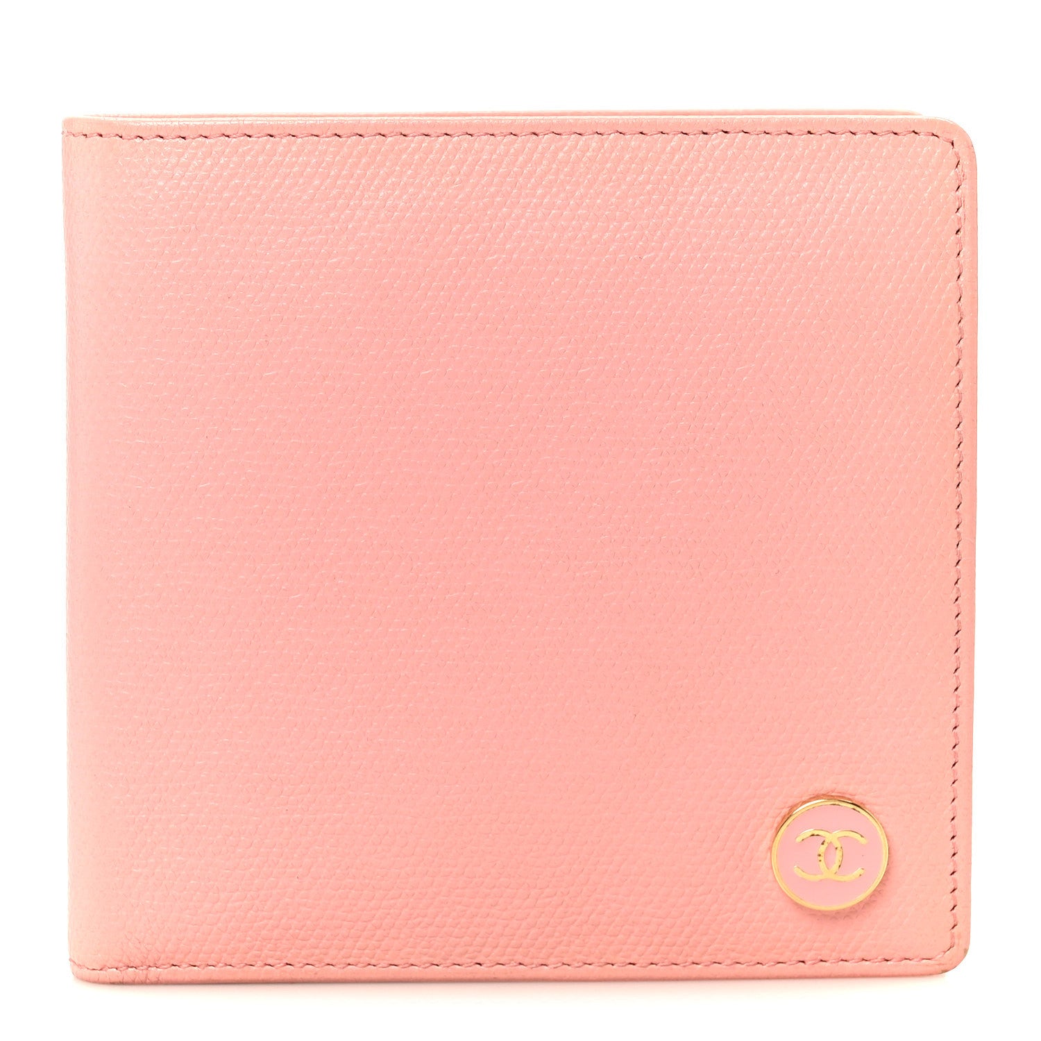 Chanel Caviar CC Button Bi-Fold Wallet Pink 1 of 10