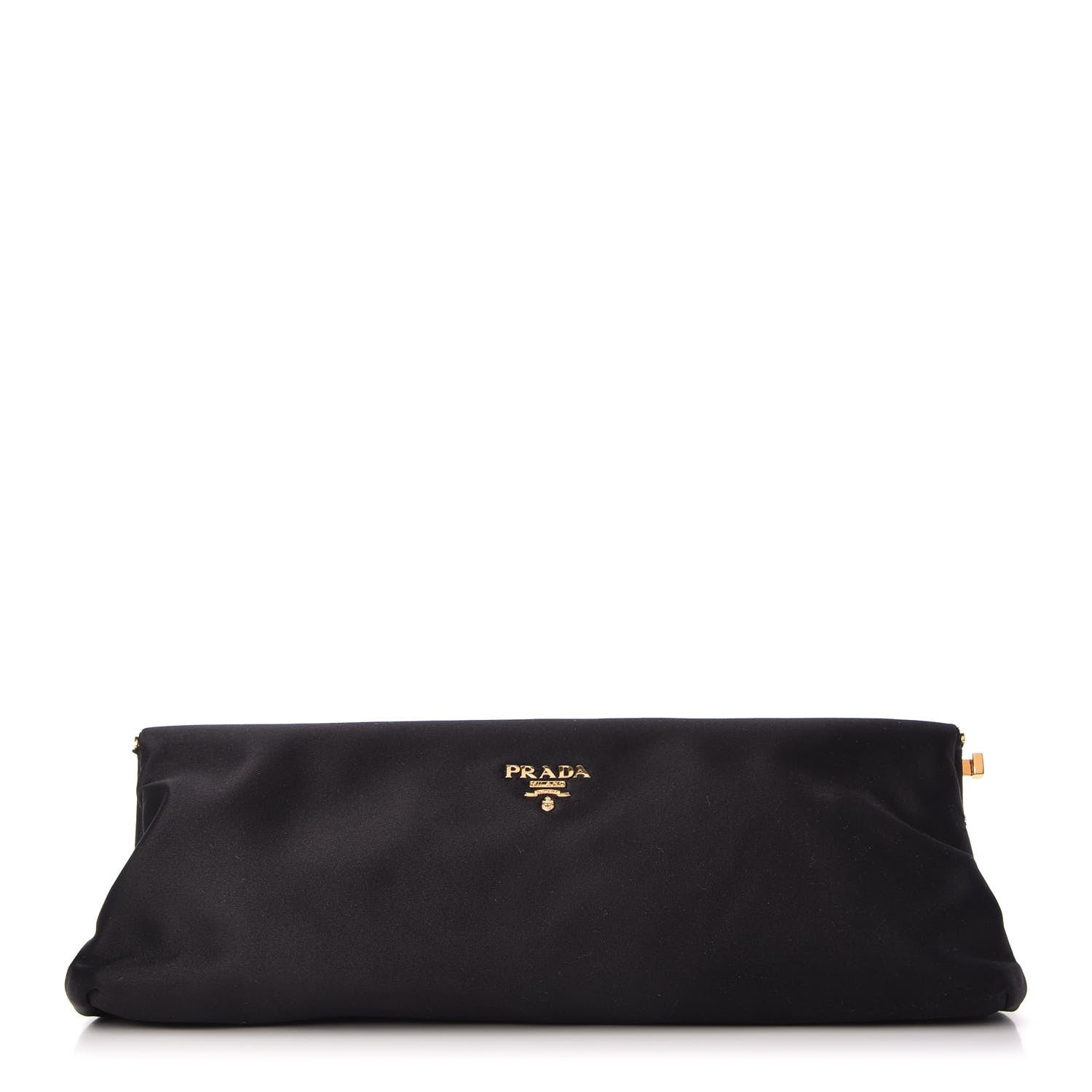 Prada Satin Pochette Clutch Black 1 of 10