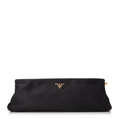 Prada Satin Pochette Clutch Black 1 of 10