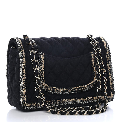 Chanel Denim Braided Medium Flap Bag Black 2 of 4