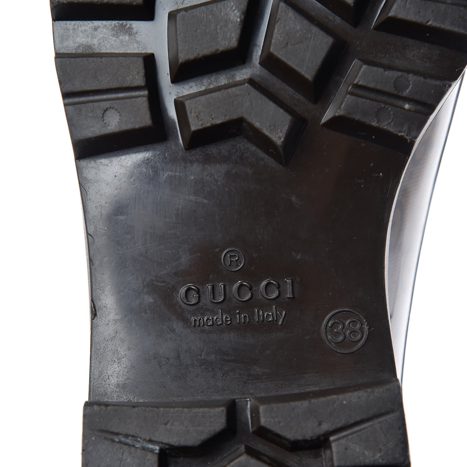 Gucci Rubber Monogram Edinburg Rain Boots 38 Transparent Cocoa 10 of 14