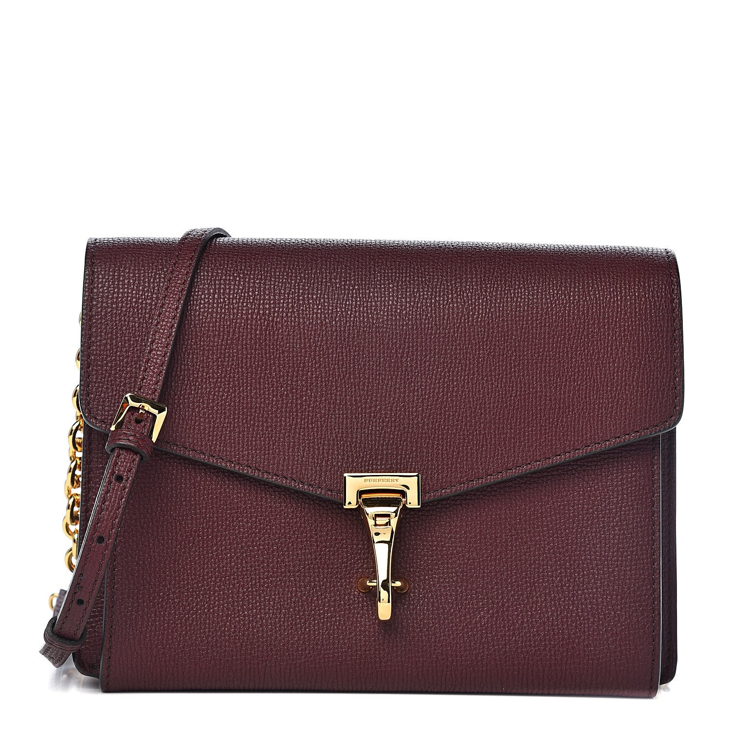 Burberry Grainy Calfskin Small Macken Crossbody Bag Mahogany Red 1 of 10