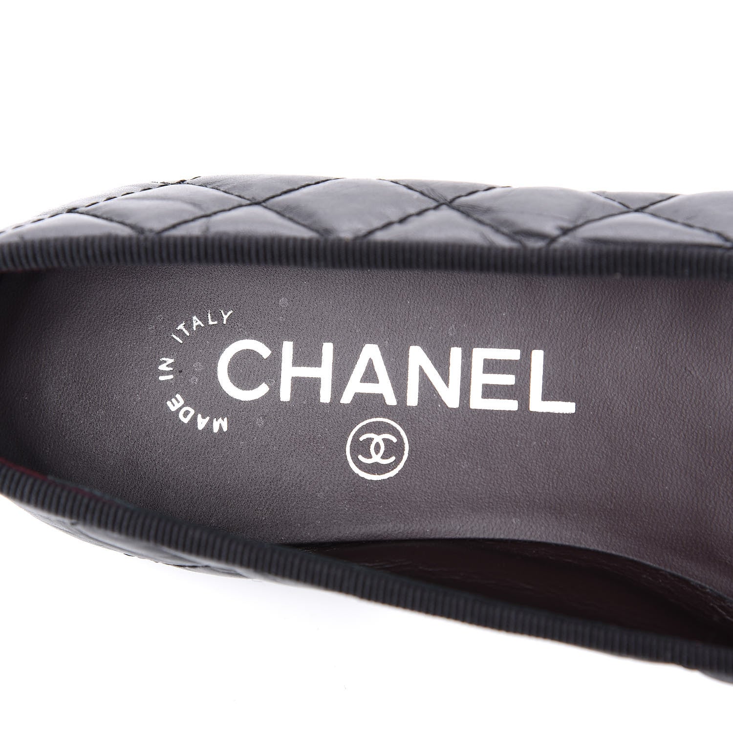 Chanel Aged Calfskin Quilted Cap Toe Ballerina Flats 35.5 Black 8 of 10