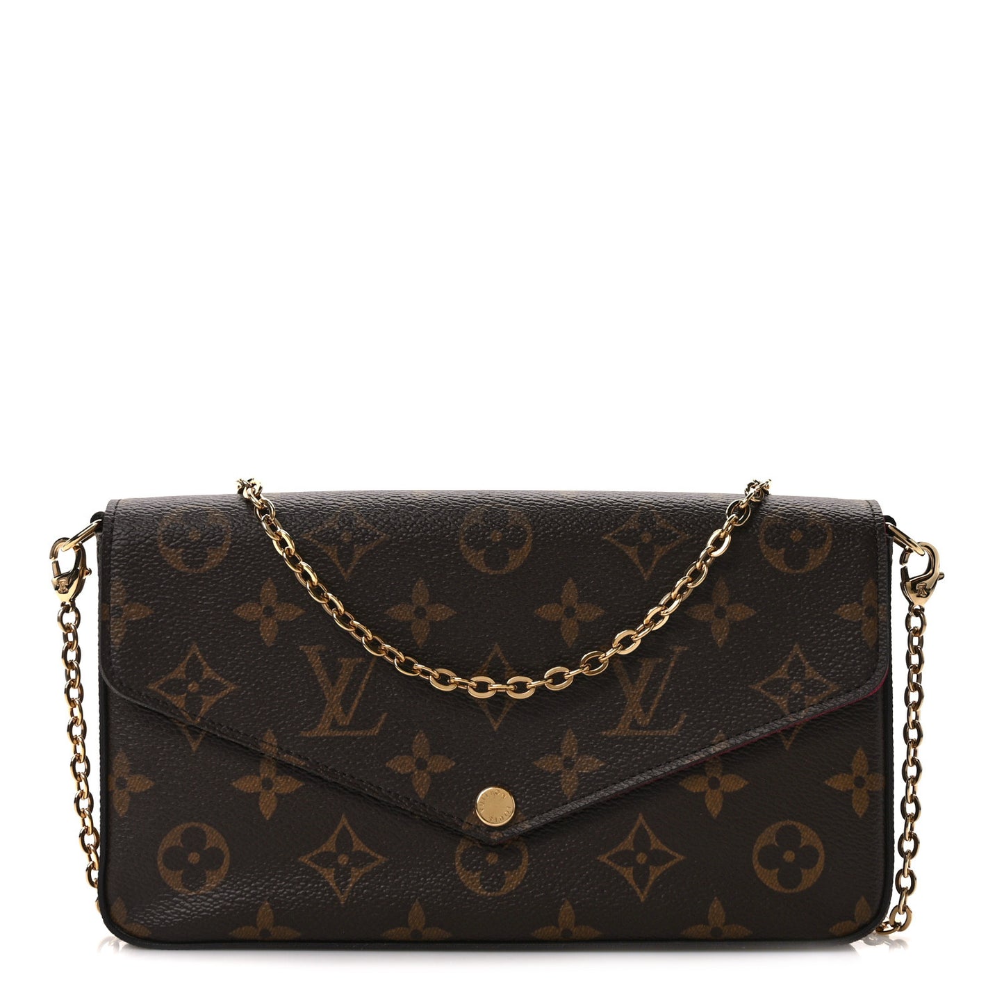 Monogram Pochette Felicie Chain Wallet Fuchsia
