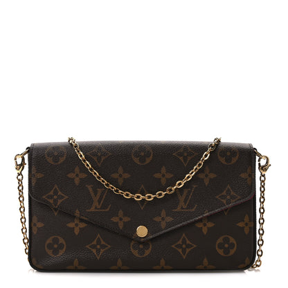 Louis Vuitton Monogram Pochette Felicie Chain Wallet Fuchsia 1 of 15