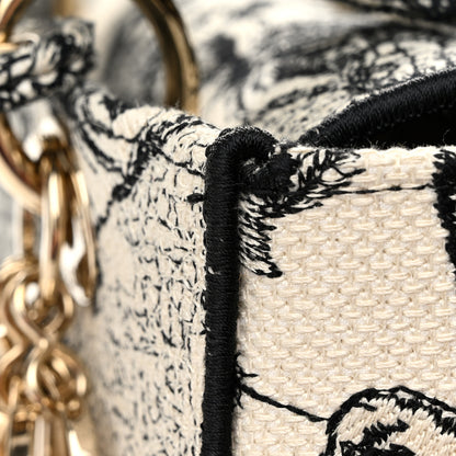 Christian Dior Canvas Embroidered Zodiac Toile De Jouy Medium Lady D-Lite Latte 11 of 11