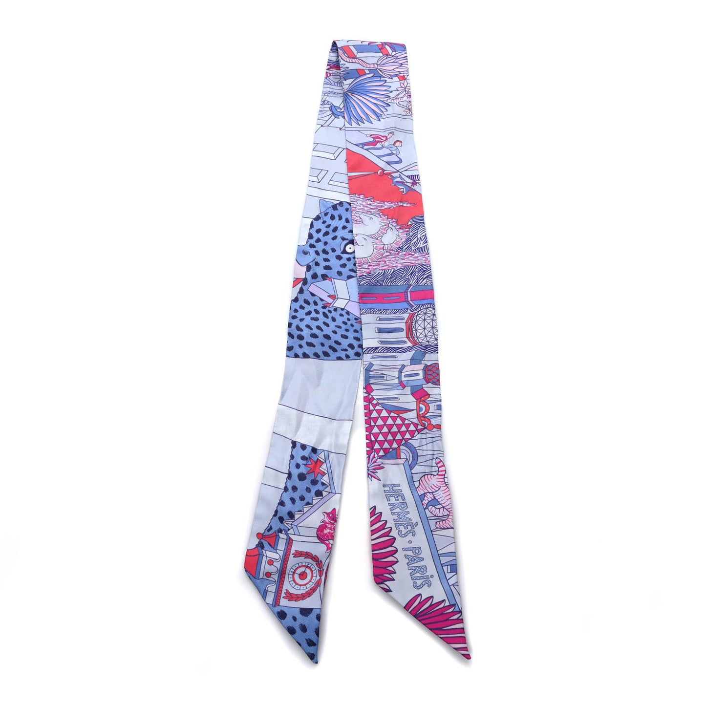 Silk Animapolis Plumetis Twilly Ciel Rose Vif Bleu