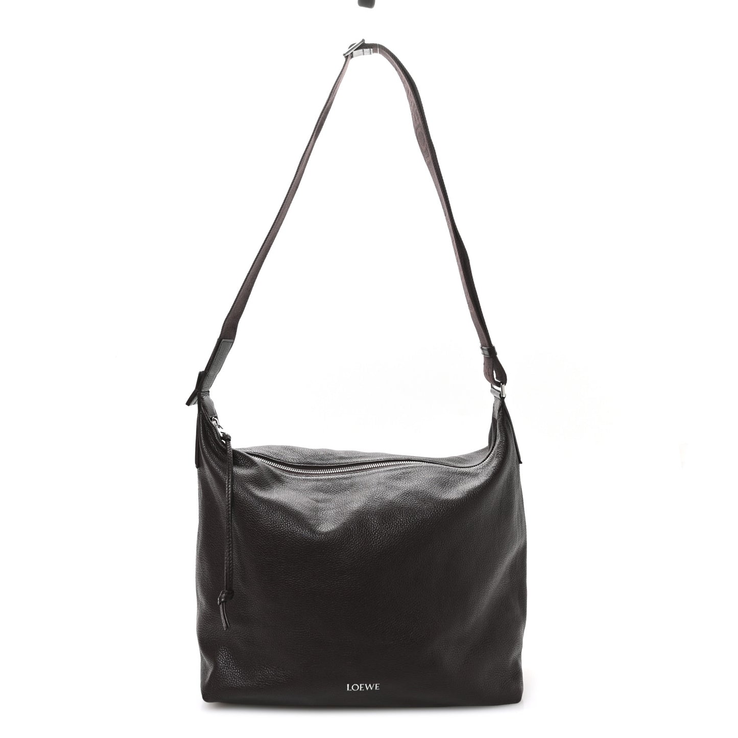 Calfskin Jacquard Crossbody Bag Brown