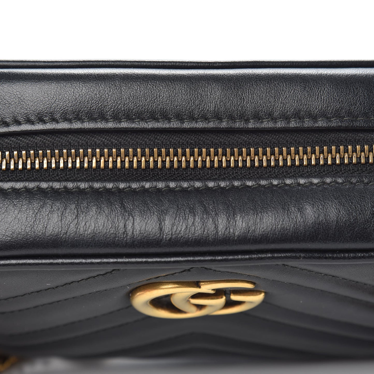 Calfskin Matelasse Mini GG Marmont Chain Shoulder Bag Black
