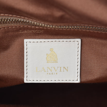 Lanvin Smooth Calfskin Bicolor Padam Bowling Satchel White 7 of 10