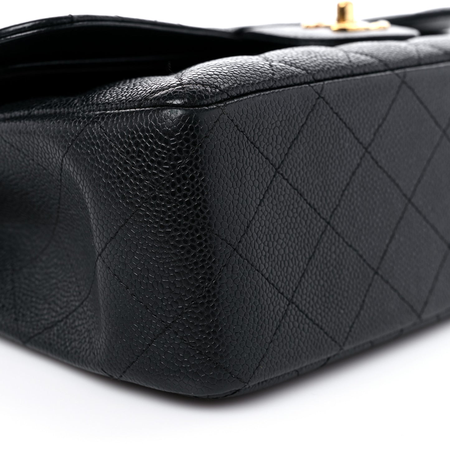 Caviar Quilted Jumbo Double Flap Black