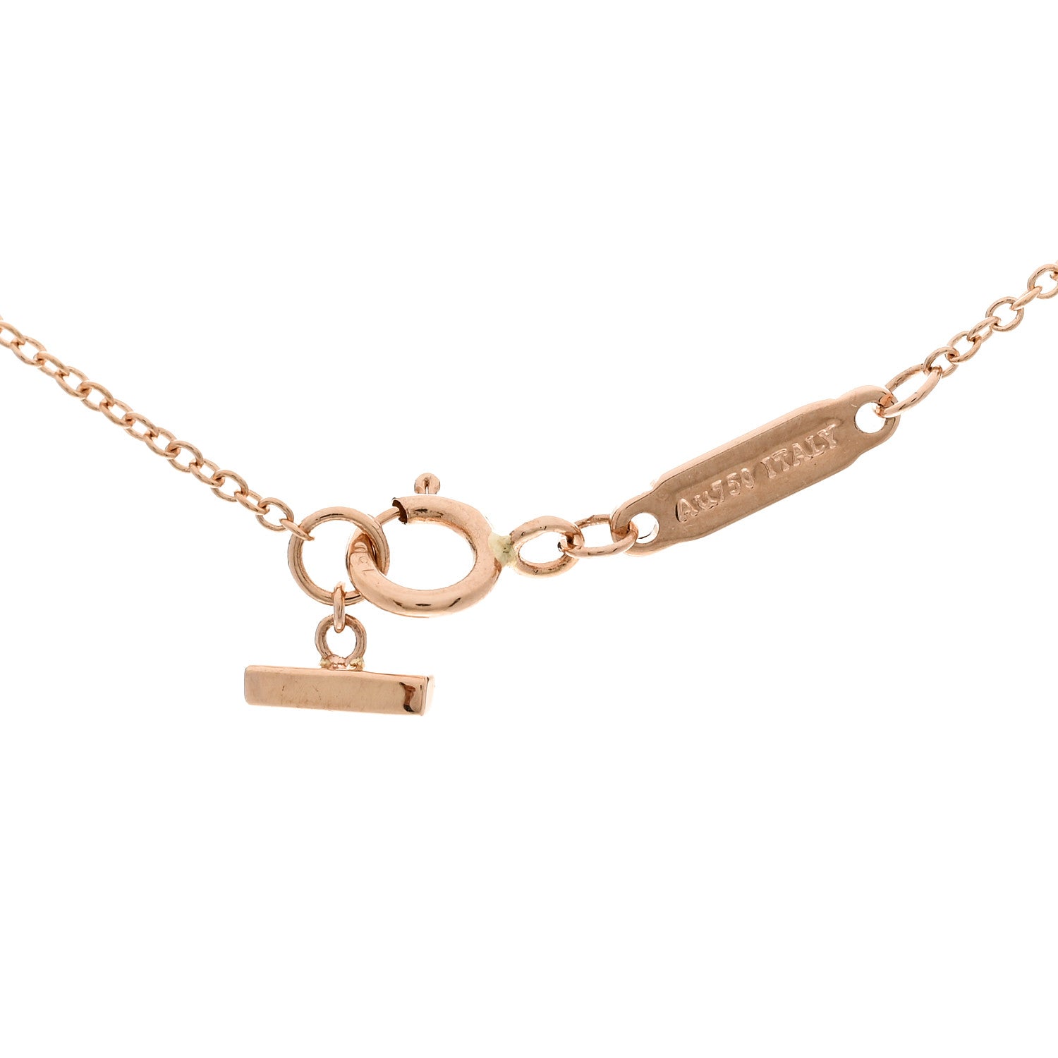 Tiffany 18K Rose Gold Mini T Smile Pendant Necklace 5 of 5