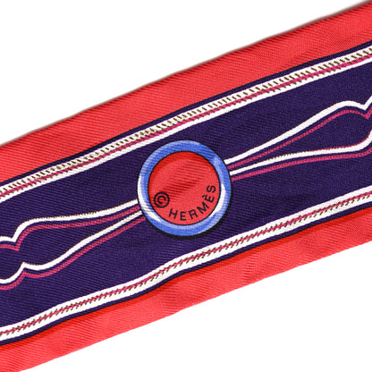 Hermes Silk Maillons Twilly Rouge Indigo Fuchsia 4 of 4