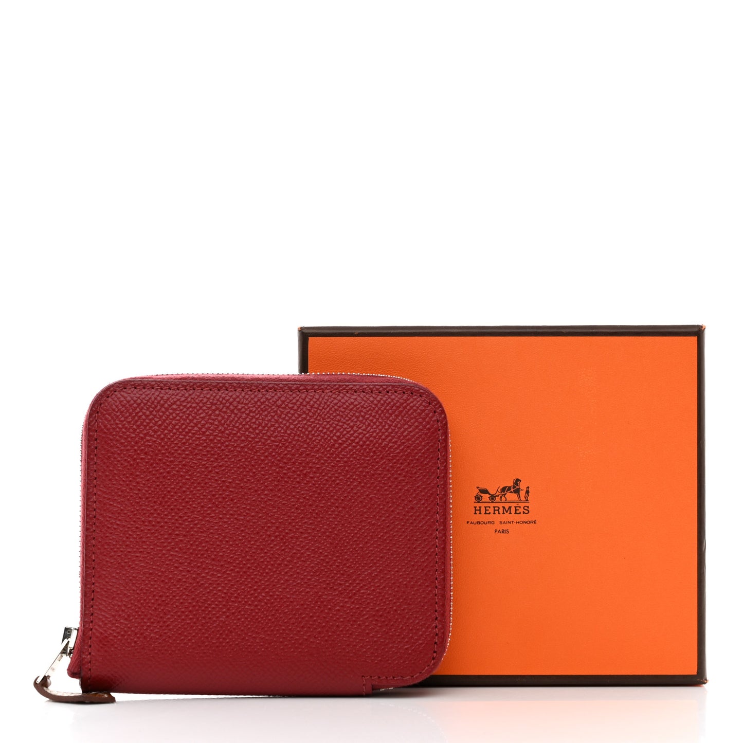 Epsom Silk'in Compact Wallet Rouge Sellier