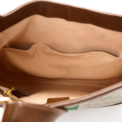 Gucci GG Supreme Monogram Azalea Calfskin Web Small Jackie 1961 Hobo Beige Ebony Brown Sugar 5 of 10