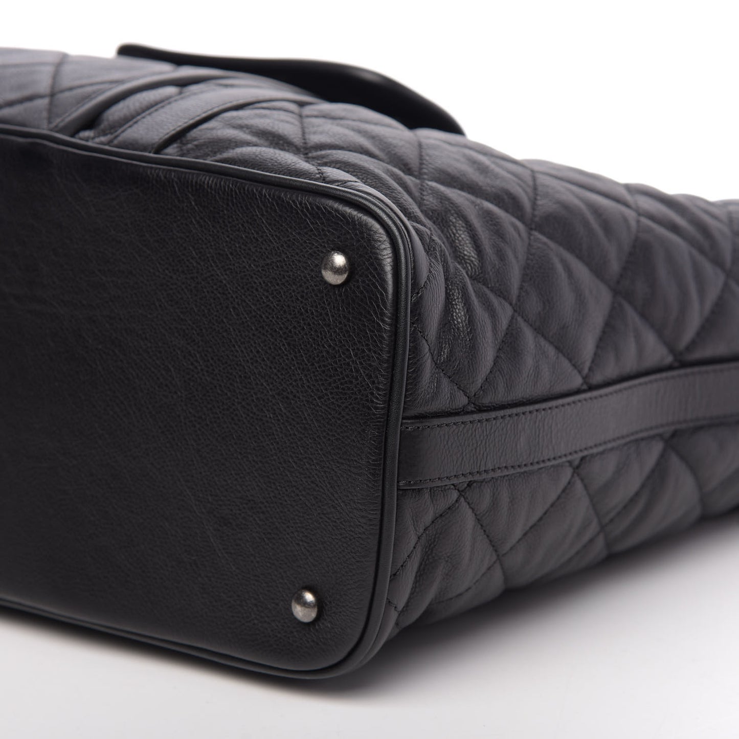 Calfskin Quilted Casual Riviera Tote Black
