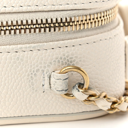 Chanel Caviar Quilted Small CC Filigree Vanity Case White 10 of 11