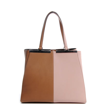 Fendi Vitello Bi-Color Large 3Jours Tote Orzo Rosa Plaster 1 of 10