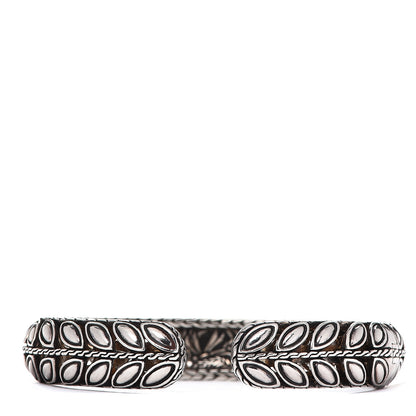 John Hardy Sterling Silver Black Sapphire Kawung Leaf Cuff Bracelet 2 of 3