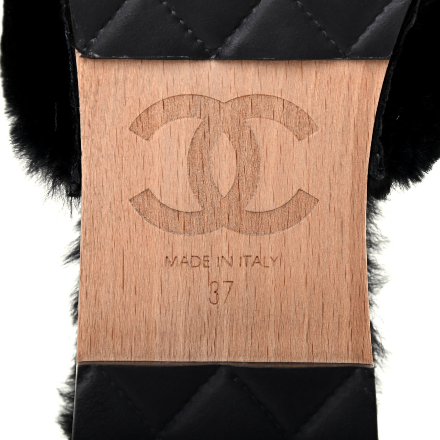 Rabbit Lambskin Fur Mules 37 Black