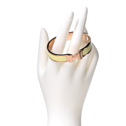 Hermes Enamel Narrow Clic Clac H Bracelet PM Jaune Bourgeon 2 of 6