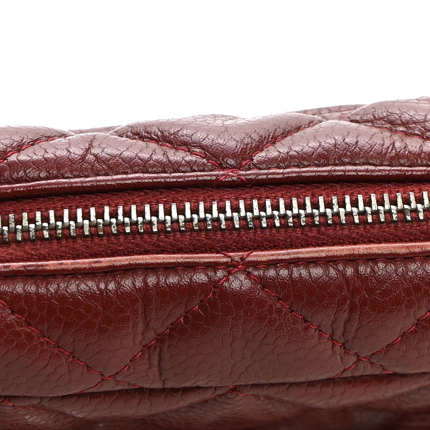 Caviar Quilted Camera Case Burgundy