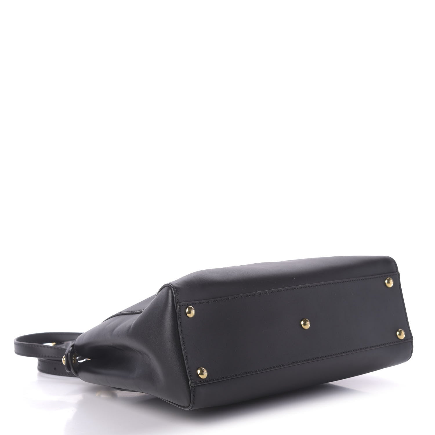 Fendi Vitello Morgan Shiny Nappa Medium Peekaboo Iconic Satchel Black 5 of 11