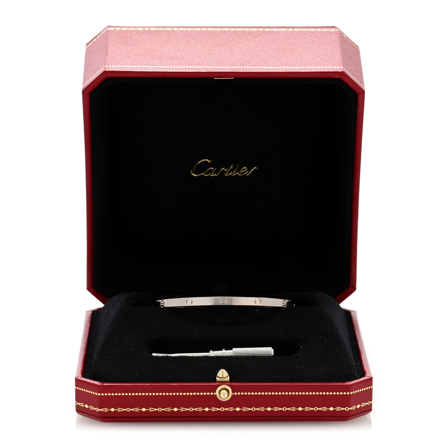 18K White Gold Small LOVE Bracelet 17