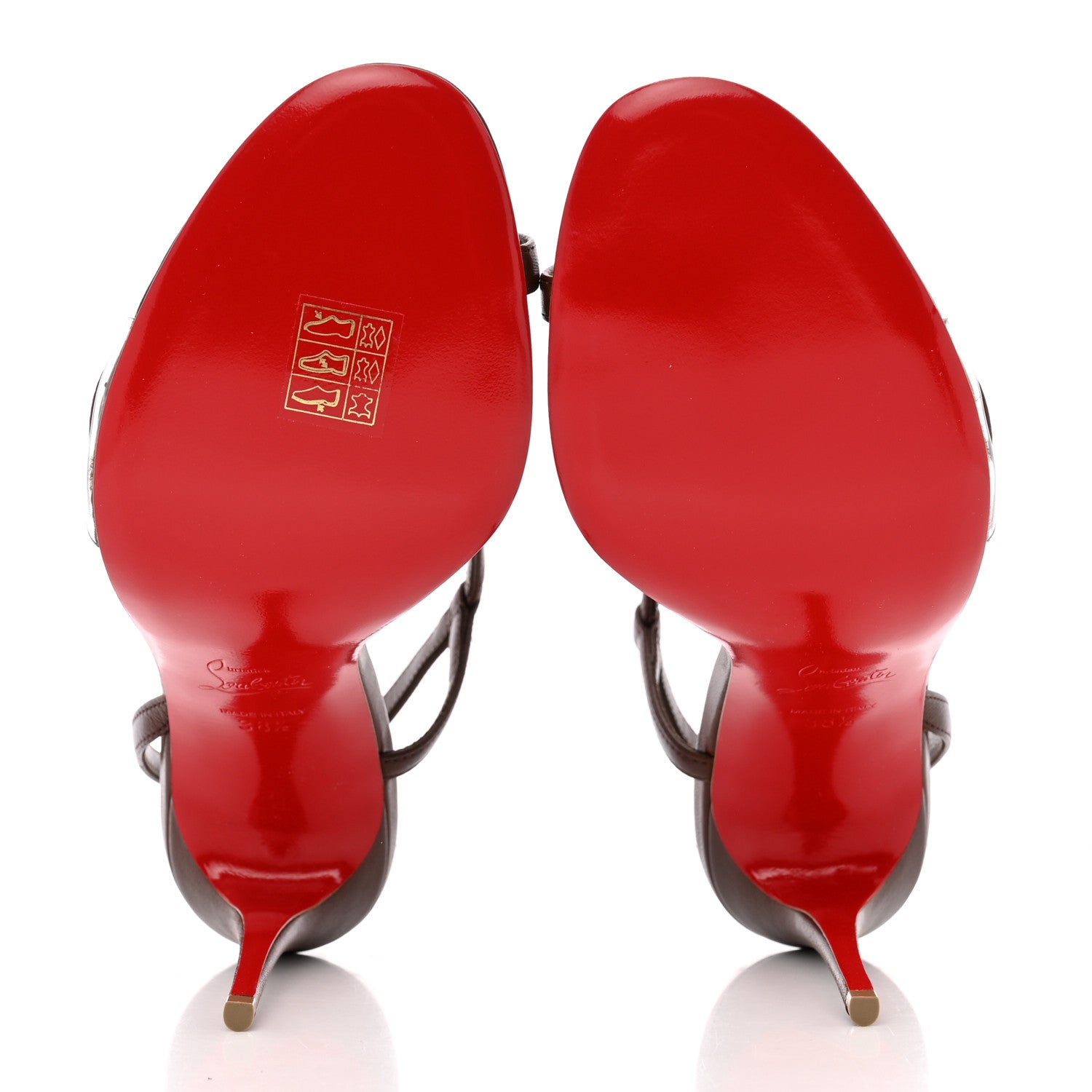 Christian Louboutin Nappa PVC Rosalie 100 Sandals 38.5 Dark Beige 5 of 12