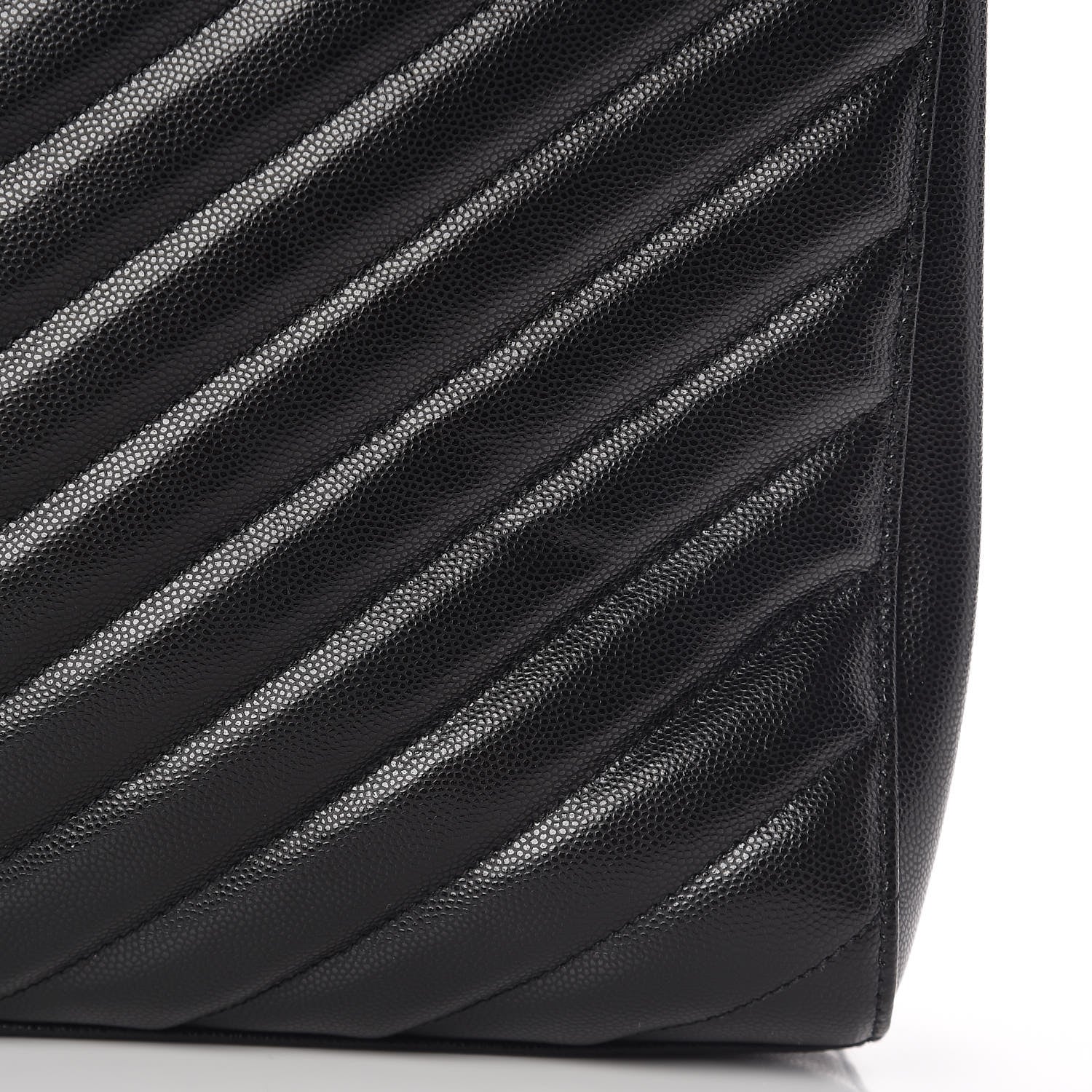 Saint Laurent Grain De Poudre Matelasse Chevron Medium Tribeca Shopping Bag Black 12 of 12