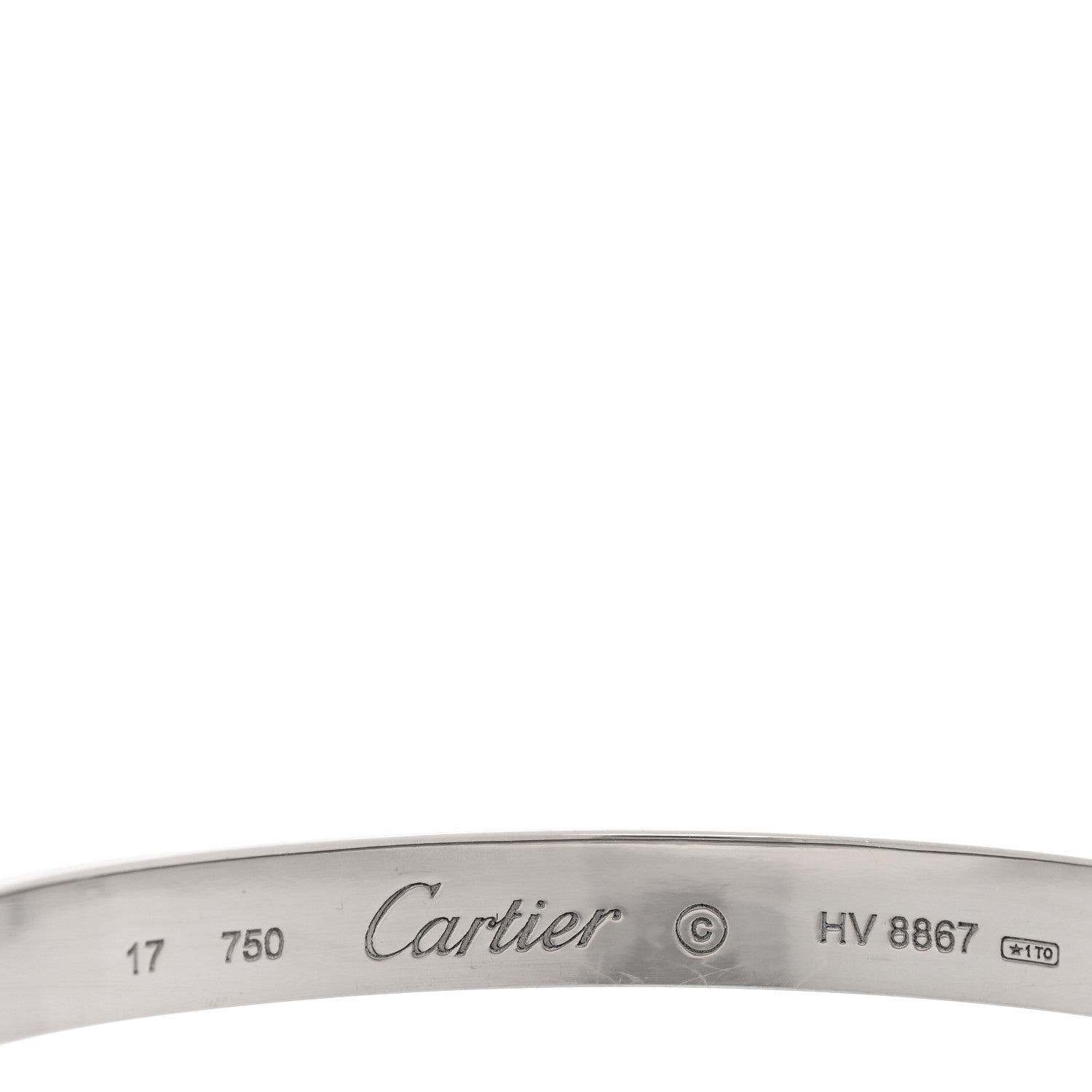 Cartier 18K White Gold LOVE Bracelet 17 3 of 6