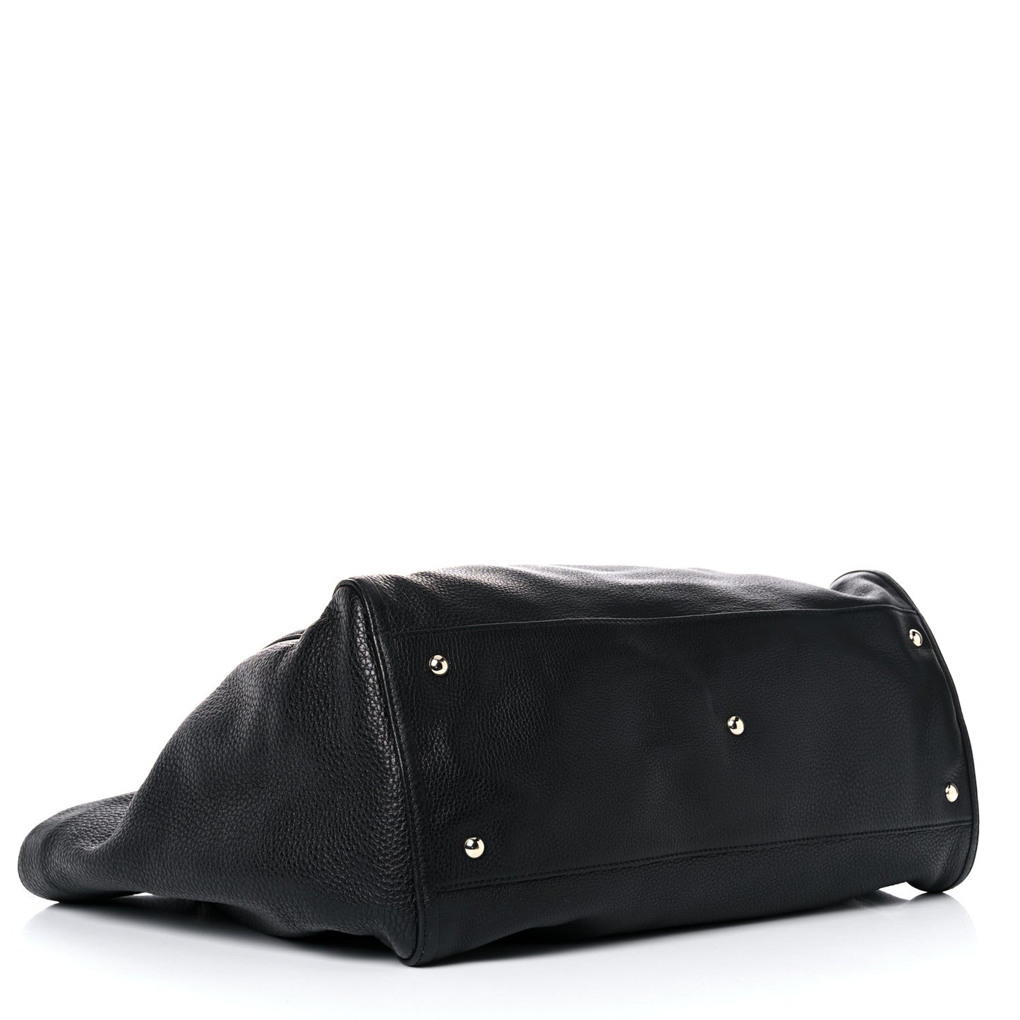 Pebbled Calfskin Large Soho Shoulder Bag Black