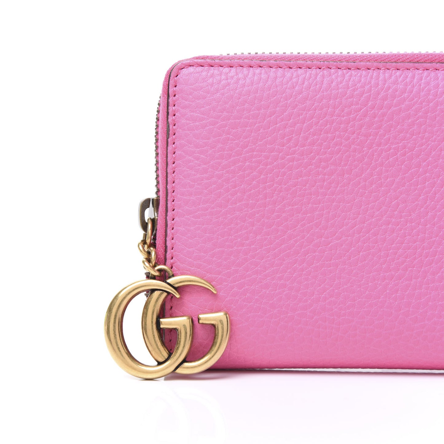 Cellarius Calfskin GG Marmont Charm Zip Around Wallet Pink Tropical Flower