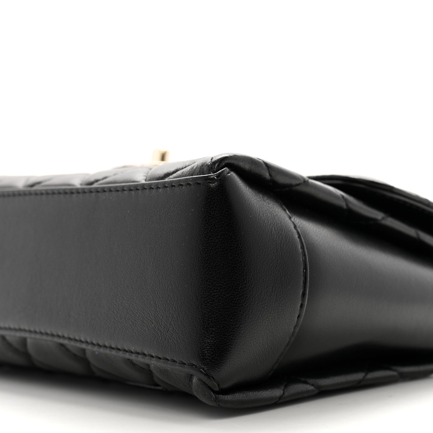 Lambskin Quilted Small Top Handle Square Flap Black