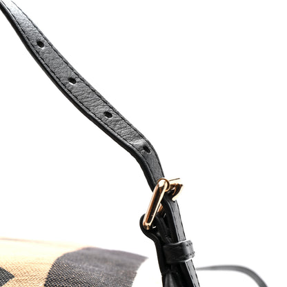 Burberry Overdyed Canvas Mega Check Heart Print Medium Chiltern Backpack Black 13 of 13