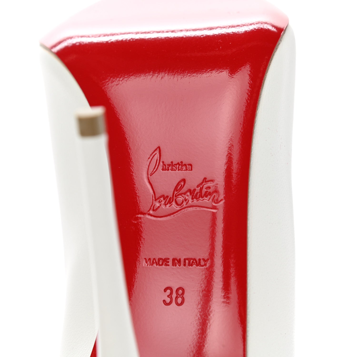 Christian Louboutin Nappa Kate 100 Pumps 38 White 6 of 9