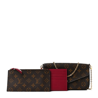 Louis Vuitton Monogram Pochette Felicie Chain Wallet Fuchsia 1 of 9