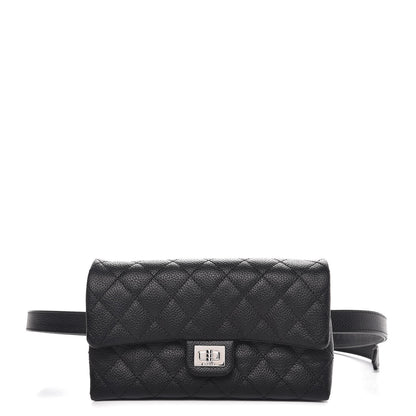 Chanel Grained Calfskin Quilted 2.55 Reissue Flap Belt Bag Clutch Black 1 of 9