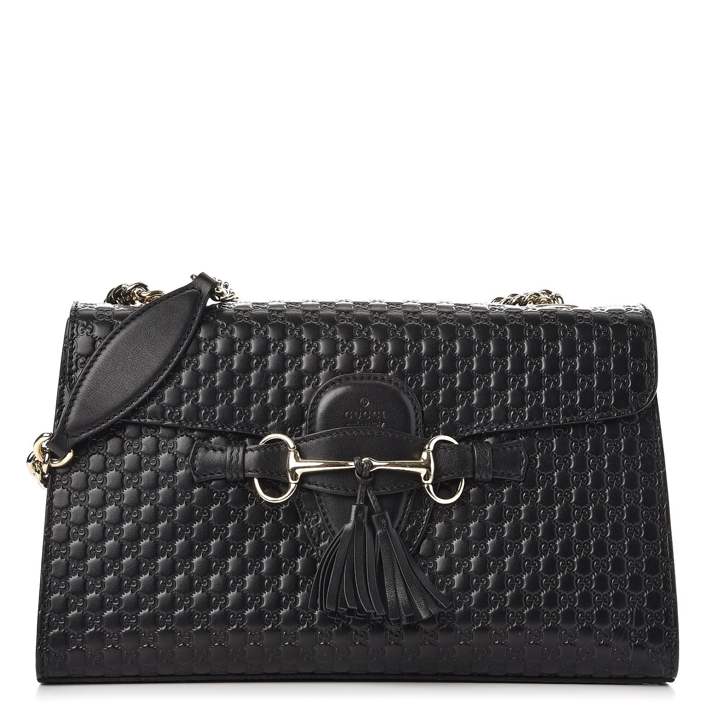 Microguccissima Medium Emily Chain Shoulder Bag Black