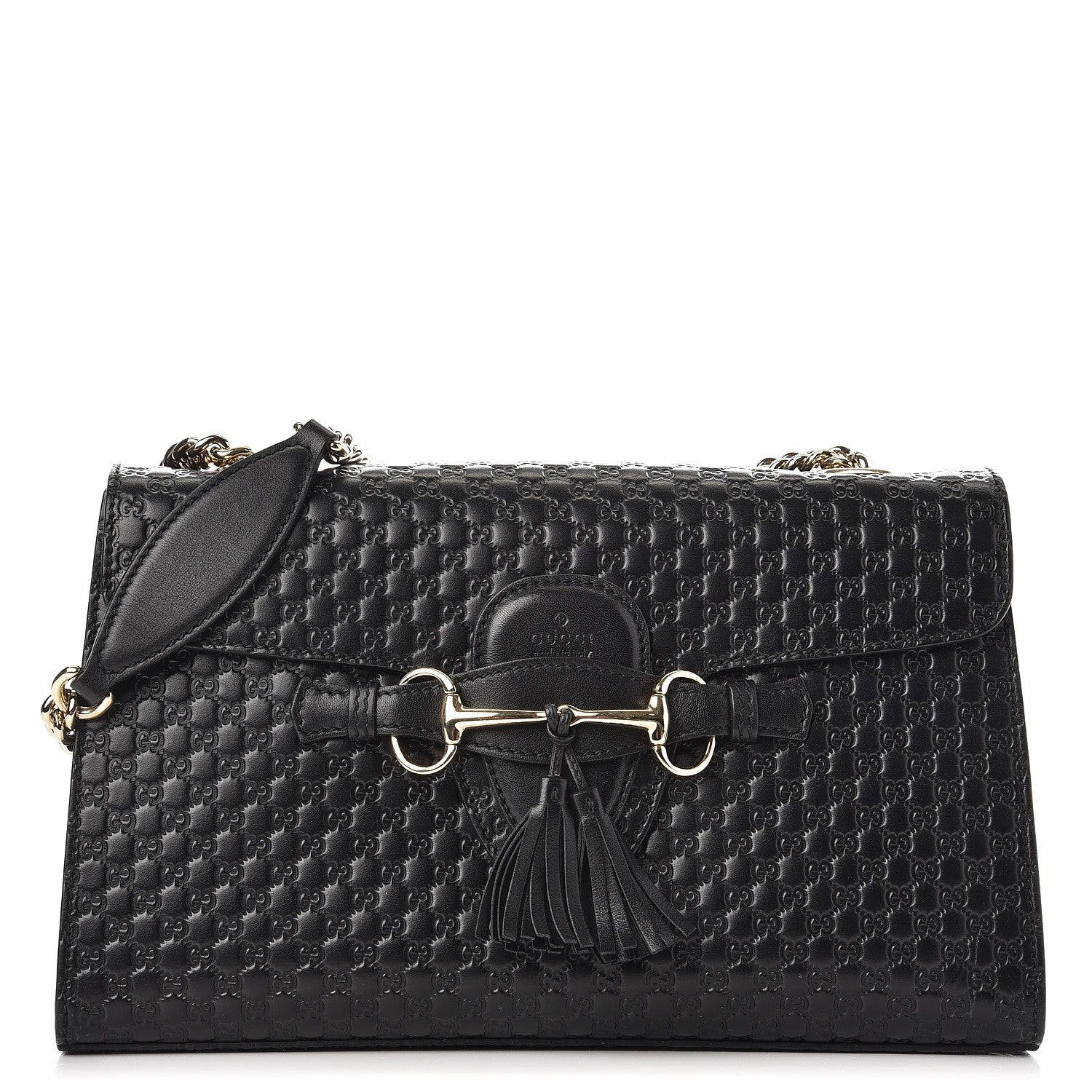 Gucci Microguccissima Medium Emily Chain Shoulder Bag Black 1 of 9