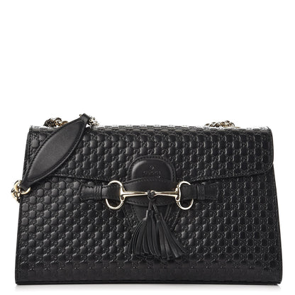 Gucci Microguccissima Medium Emily Chain Shoulder Bag Black 1 of 9
