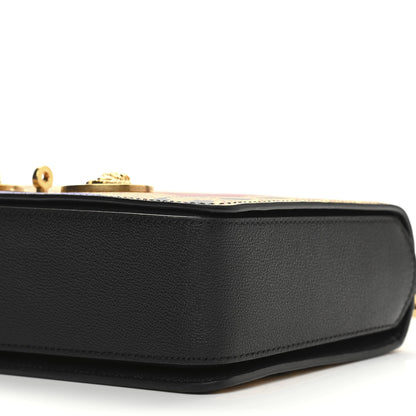 Versace Calfskin Leopard Baroque Print Medium Icon Chain Bag Black Multicolor 10 of 12
