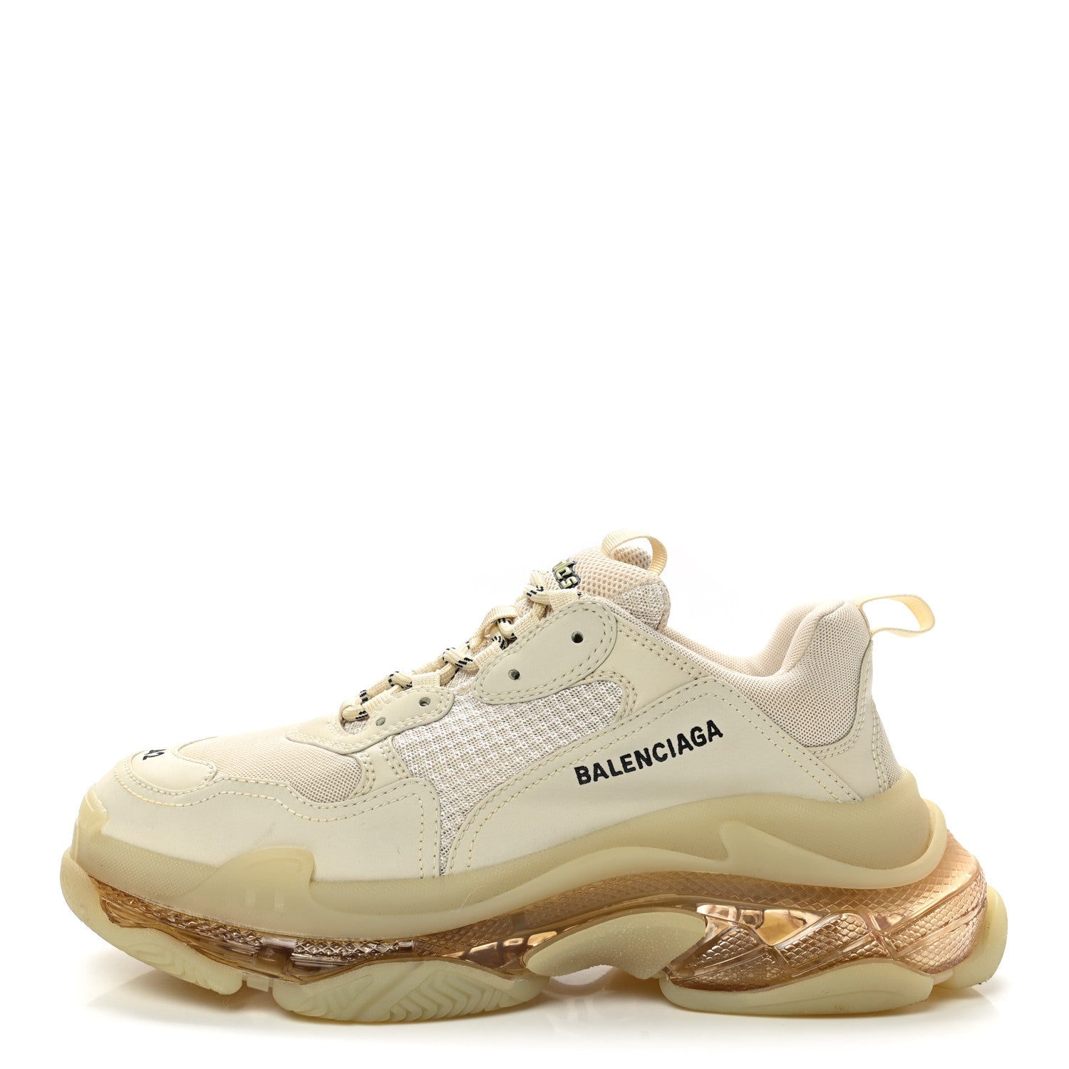Balenciaga Fabric Mesh Clear Sole Mens Triple S Sneakers 42 Beige 1 of 10