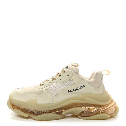 Balenciaga Fabric Mesh Clear Sole Mens Triple S Sneakers 42 Beige 1 of 10